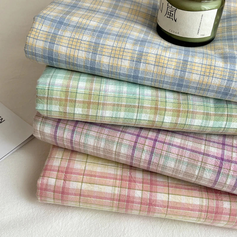 Pure Cotton Color Stripes Flat Sheet Soild Color Bed Linen Skin-friendly Adults Kids Room Bedsheet roupa de cama (No Pillowcase) - Cottonese.com