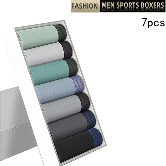 Men's Cotton Panties Underwears Boxers Men Underpants Cotton Thermal For Man Breath Able Homme Sexy Soft Male Short 7Pcs/Lot - Cottonese.com