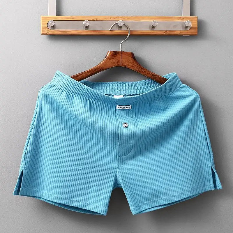 WJ Stretch Cotton Underwear Mens Boxer Shorts Threaded Aro Pants Sleepwear Loungewear Shorts Boxers Male Underpants Panties - Cottonese.com