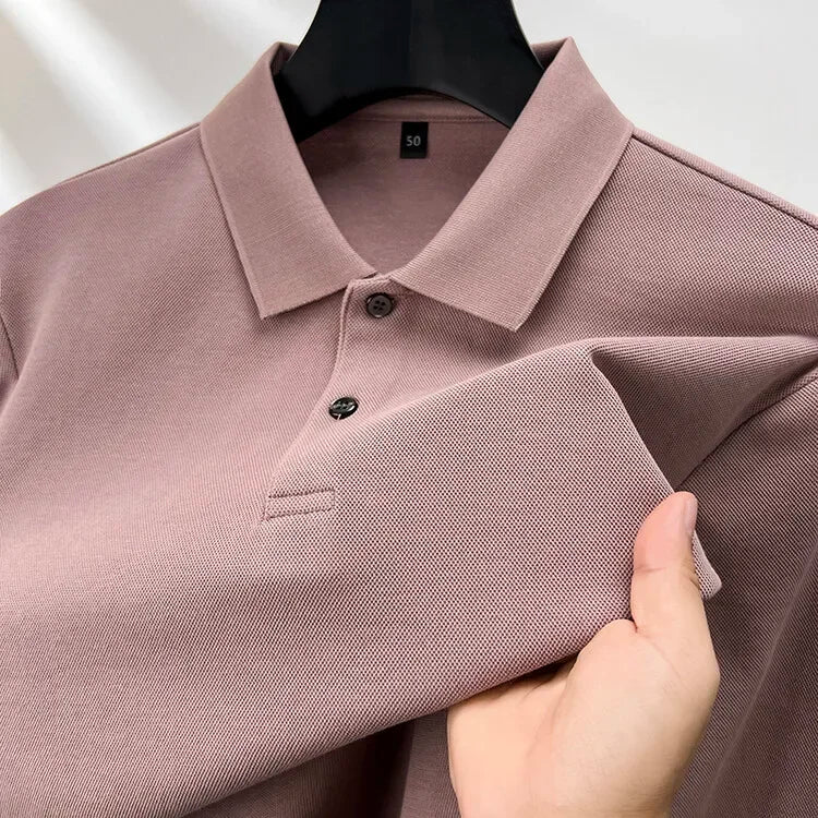 Elevate Your Casual and Active Wear with the Durable 100% Cotton Men's Long Sleeve Polo Shirt - Cottonese.com