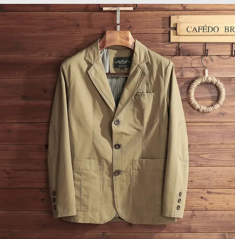 European Plus Size Blazer | Italian-Inspired Business Casual Jacket | Slim Fit Cotton Blazer for Men - Cottonese.com