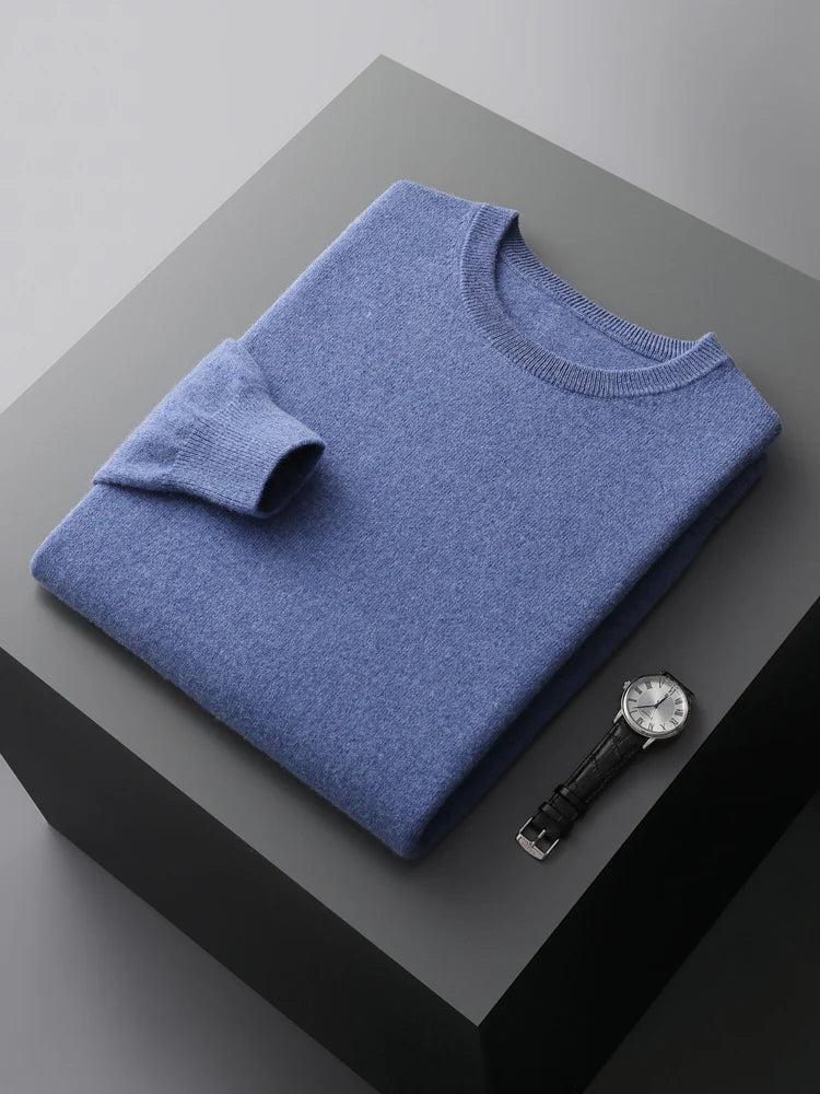 O-Neck Cashmere Sweater 100% Pure Wool - Cottonese.com
