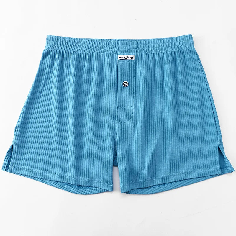 WJ Stretch Cotton Underwear Mens Boxer Shorts Threaded Aro Pants Sleepwear Loungewear Shorts Boxers Male Underpants Panties - Cottonese.com