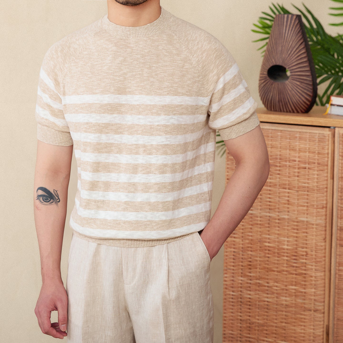 Coastal Stripe Linen Tee - Cottonese.com