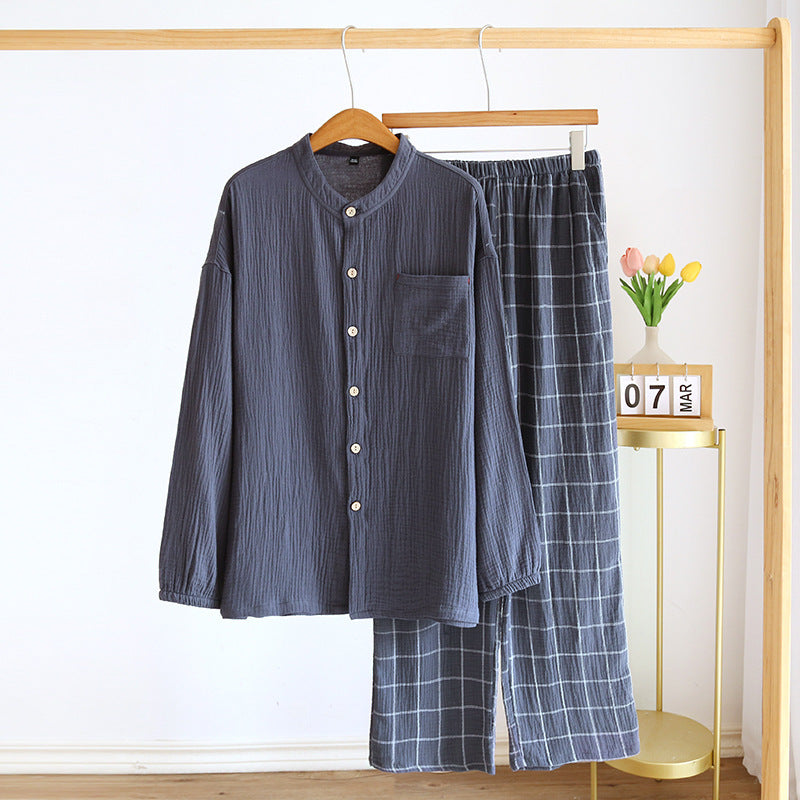 Men's Cotton Gauze Pajamas – Lightweight Comfort for Restful Nights - Cottonese.com