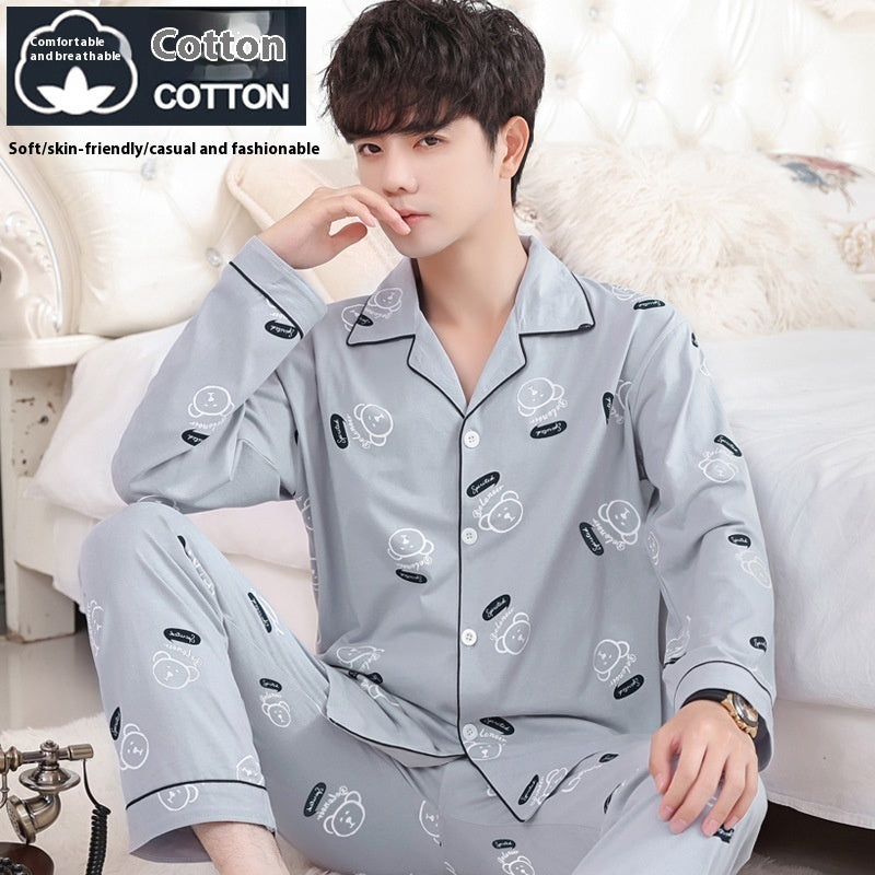 Men's Cotton Long-Sleeved Pajamas – Year-Round Comfort - Cottonese.com