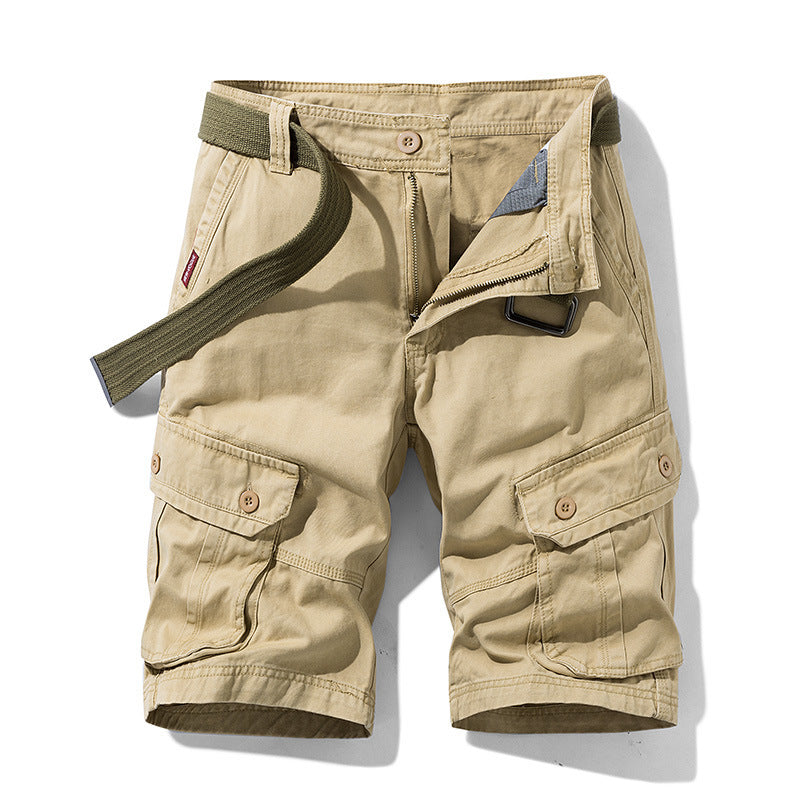 Solid Color Multi-pocket Cargo Shorts – Comfort Meets Functionality - Cottonese.com