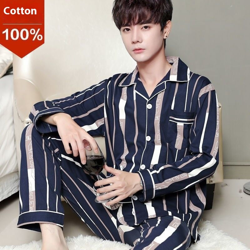 Men's Cotton Long-Sleeved Pajamas – Year-Round Comfort - Cottonese.com