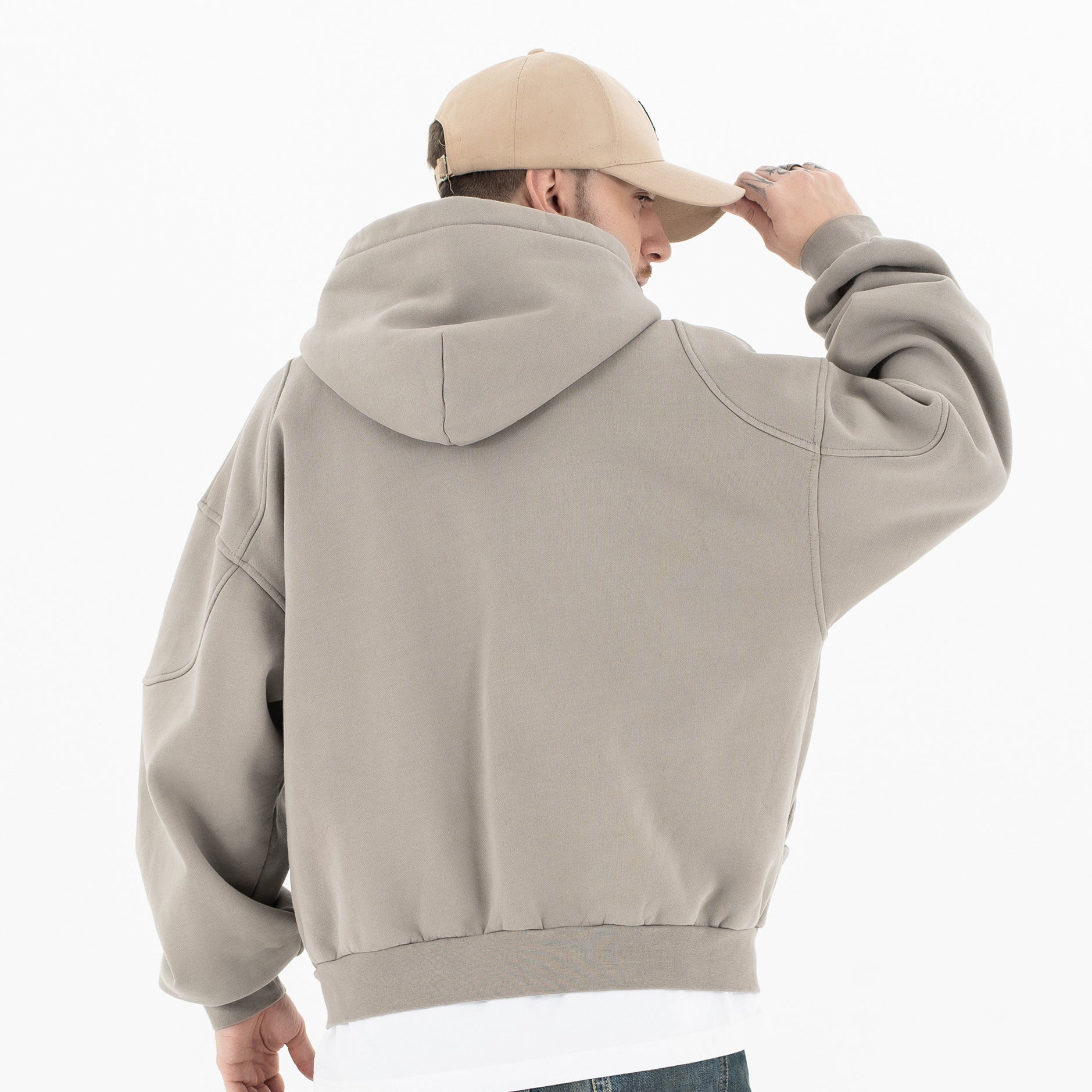 Upgrade Your Casual Style with Our Velvet Padded Hooded Sweatshirt for Men - Cottonese.com