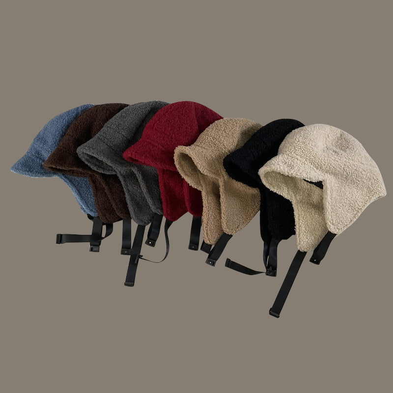 Lamb Wool Ski Flying Ear Protection Baseball Hat – Warmth Meets Style - Cottonese.com