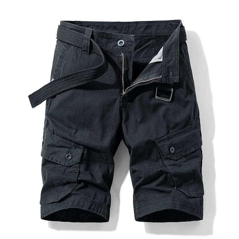 Solid Color Multi-pocket Cargo Shorts – Comfort Meets Functionality - Cottonese.com