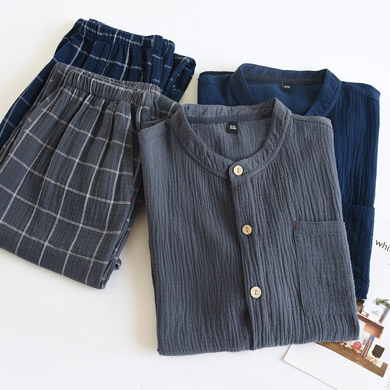 Men's Cotton Gauze Pajamas – Lightweight Comfort for Restful Nights - Cottonese.com