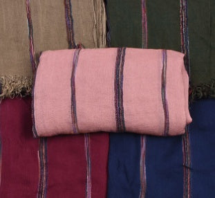 Retro Ethnic Style Cotton and Linen Stripes Scarf Shawl - Cottonese.com