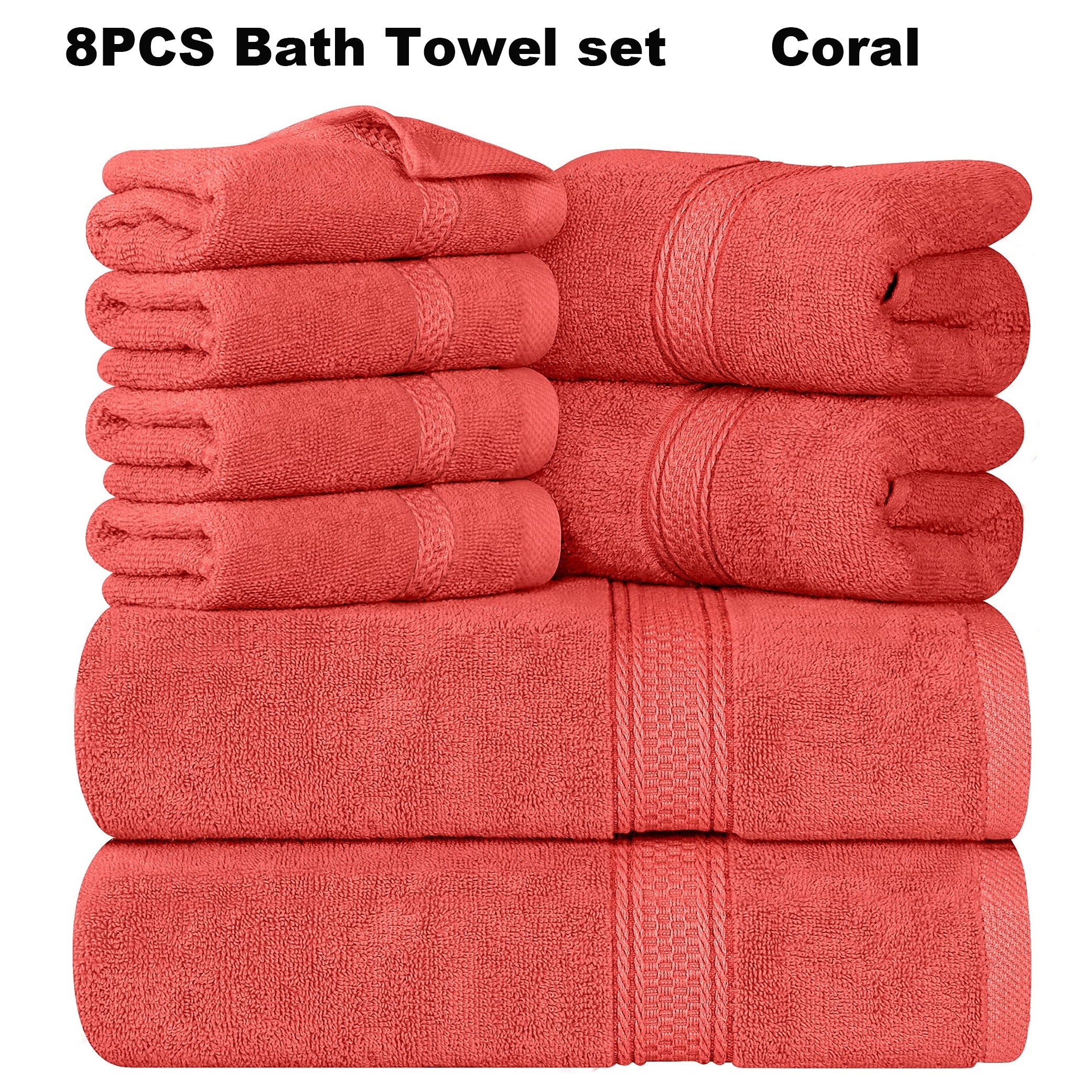 Luxury 100% Cotton 8-Piece Bath Towel Set - Cottonese.com