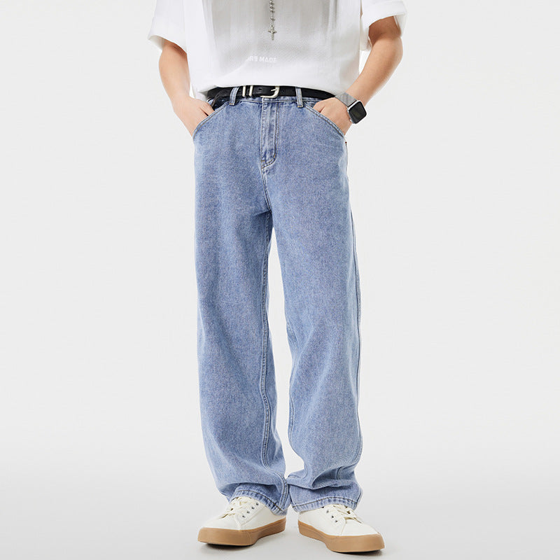 Light Blue Washed Jeans for Men - Cottonese.com