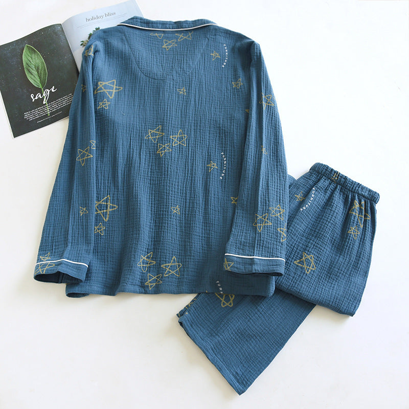 Men's Cotton Crepe Double-layer Gauze Pajamas – Comfort Meets Style - Cottonese.com