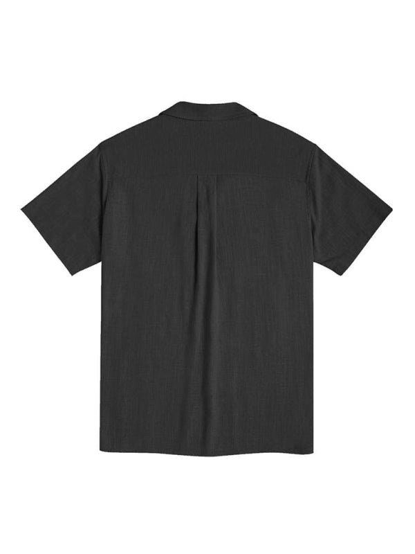 Men's Loose Casual Linen Shirt – Cuban Guayabera Short Sleeve Beach Shirt - Cottonese.com
