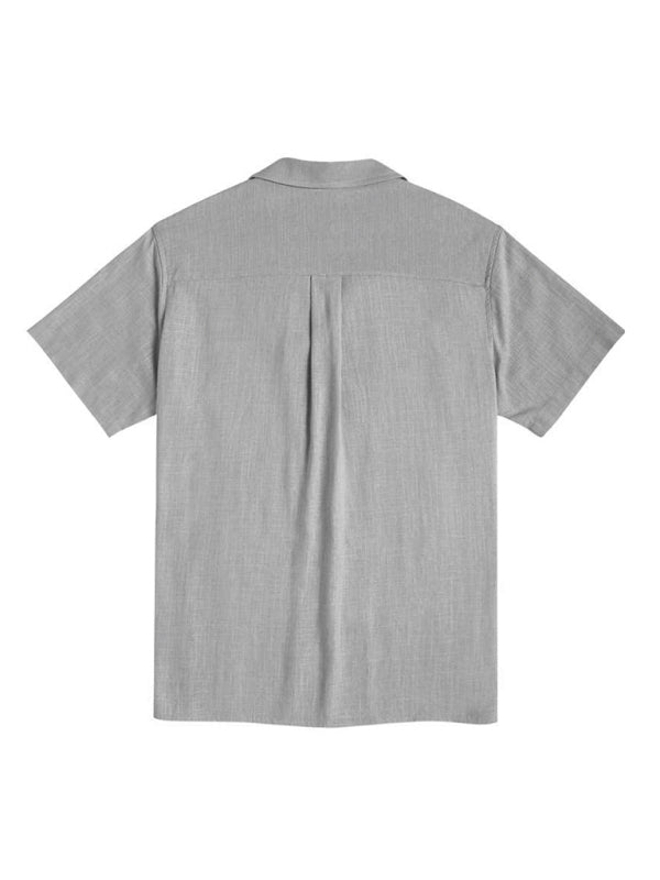 Men's Loose Casual Linen Shirt – Cuban Guayabera Short Sleeve Beach Shirt - Cottonese.com