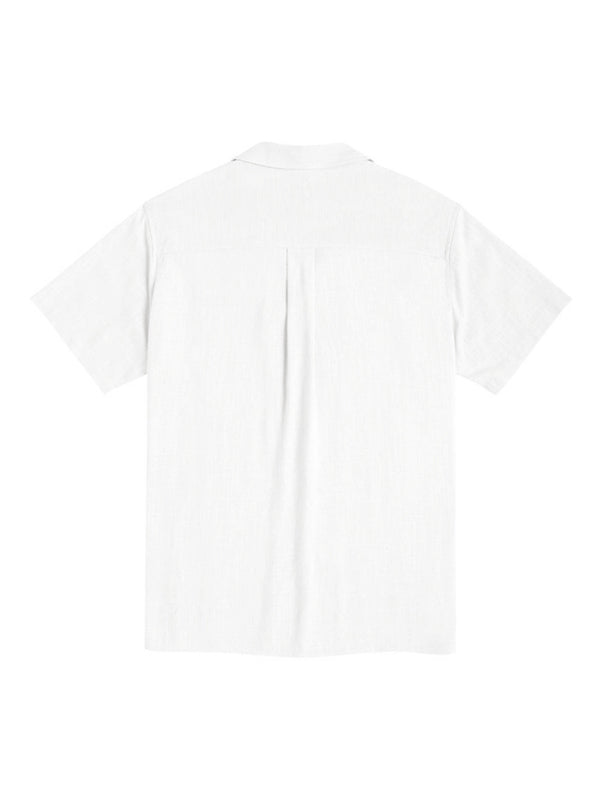 Men's Loose Casual Linen Shirt – Cuban Guayabera Short Sleeve Beach Shirt - Cottonese.com