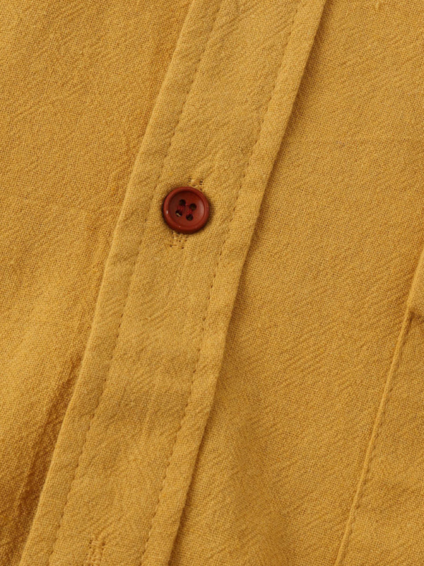 Men's Square Neck Casual Linen Shirt – Solid Color Half Sleeve Top - Cottonese.com